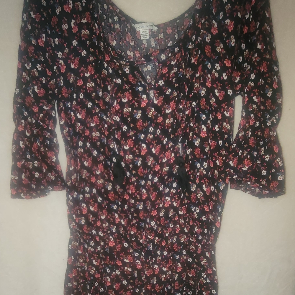 American Eagle Outfitters Black Floral Romper